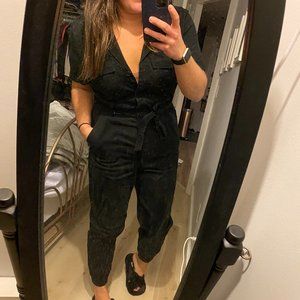 EUC H&M Black Belted Utility Jumpsuit Sz M